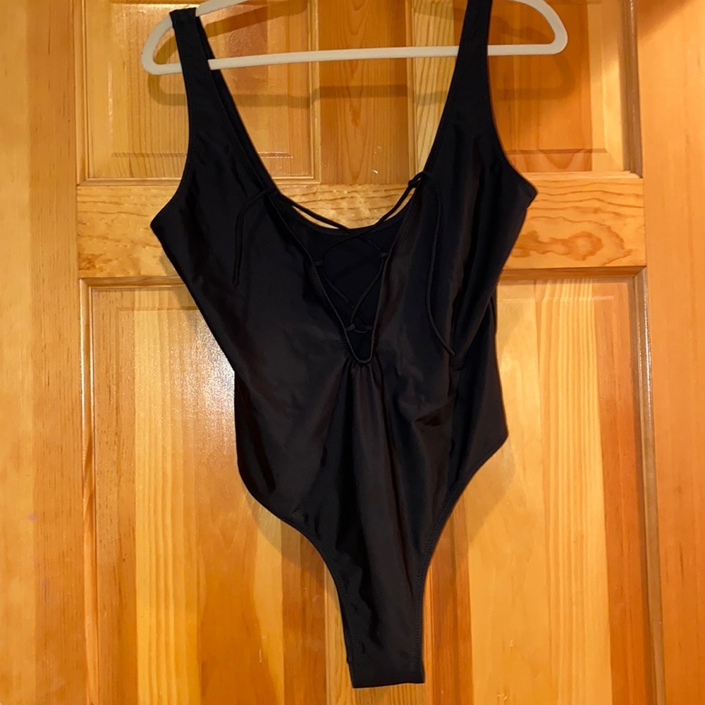 Black High Hip one piece